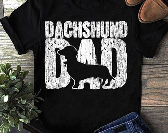 Cute Dog Parents Dachshund Dad Wiener Father Fathers Day Vintage Modern Mix, Dachshund Funny, Dachshund Dog,Dachshund Lover, Dachshund  Gift