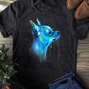 Cute Chihuahua Watercolor Painting Art T-Shirt - Gift for Dog Lovers - Funny Dog - Chihuahua Lovers - Mother's Day