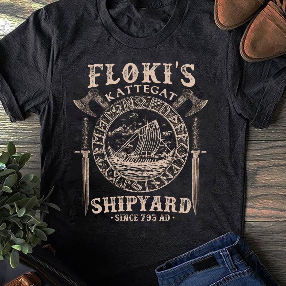 Floki's Shipyard Viking T-Shirt: Kattegat Sword Gift