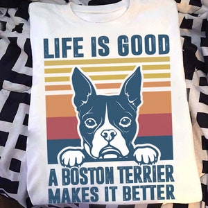 Boston Terrier Gifts For Women Men Boston Terrier Dad Mom T-Shirt - Boston Terrier Lovers,  Gift for Dog Lovers, Funny Boston Terrier