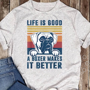 Boxer Dog Gifts For Men Women Boxer Dog Dad Mom T-Shirt  - Gift for Dog Lovers - Funny Dog - Boxer Lovers - Mother's Day