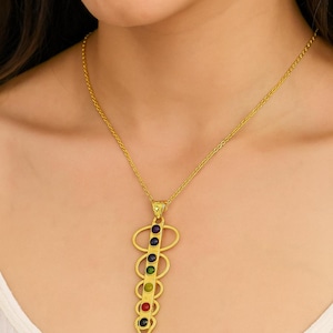 Gold Chakra Pendant Necklace – Healing Energy Jewelry for Balance & Wellness