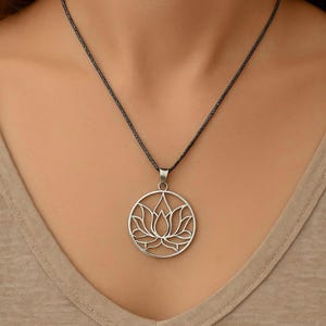 Sterling Silver Lotus Pendant Necklace – Spiritual Flower Jewelry for Women