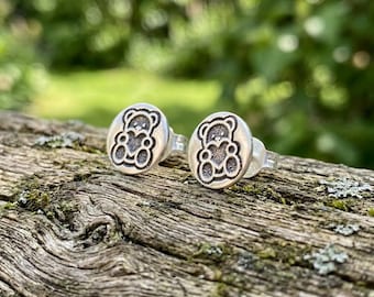 Teddy Bear Stud Earrings, Silver Bear Earrings, Cute Animal Jewelry, Gift for Her