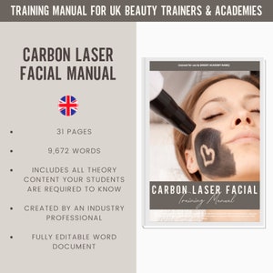 Carbon Laser Facial Digital Editable Training Manual Guide UK | Beauty Training Resources | Carbon Laser Manual for Training Academies