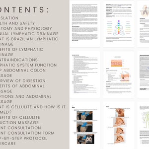 Massage de drainage lymphatique brésilien Guide du manuel de formation numérique modifiable Royaume-Uni Ressources de formation beauté Manuel de massage drainant image 2