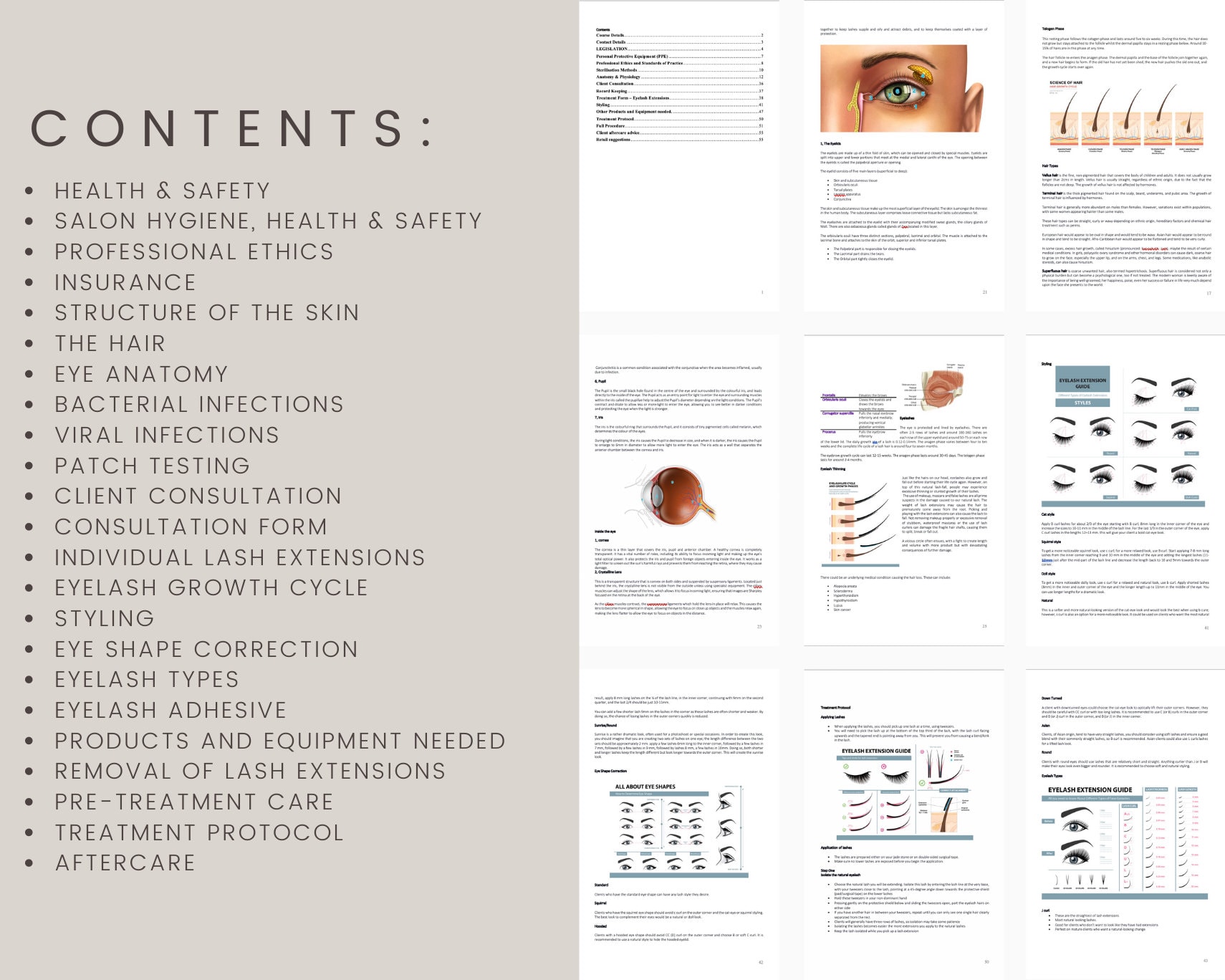 Classic Individual Lash Extensions Digital Editable Training Manual ...