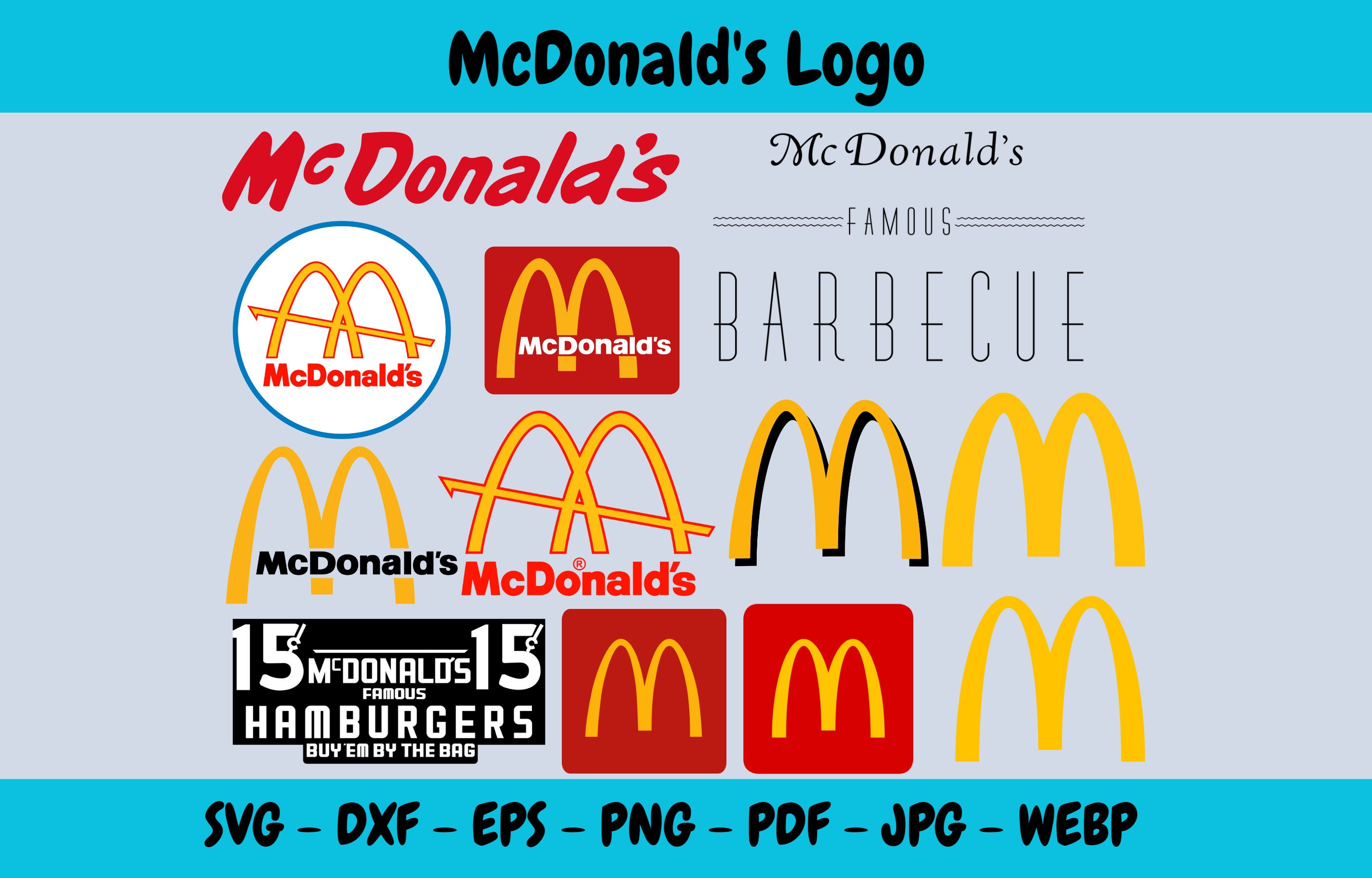 Mcdonald's Vector Svg Eps Dxf Png High Res Jpg Pdf - Etsy UK