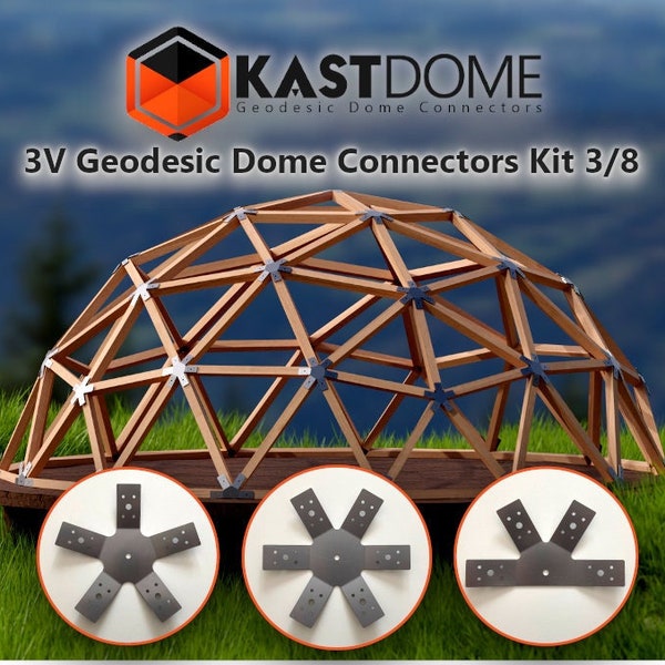 3V Geodesic Dome Connectors Kit 3/8 type - for Greenhouses, Glamping, Roof, Hammocks, Pergolas, Winter gardens, Storage areas, Dome houses