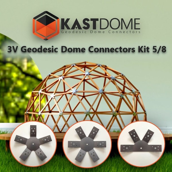 3V Geodesic Dome Connectors Kit 5/8 type - for Greenhouses, Glamping, Roof, Hammocks, Pergolas, Winter gardens, Storage areas, Dome houses