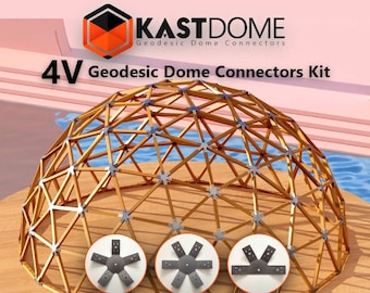 4V Geodesic Dome Connector Kit - for Greenhouses, Glamping, Roof, Hammocks, Pergolas, Winter gardens, Storage areas, Dome houses