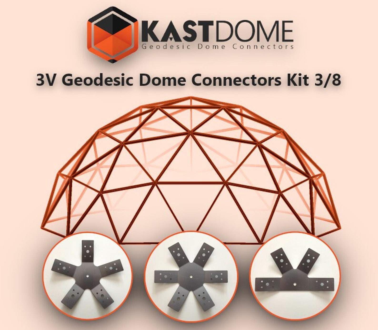 3V Geodesic Dome Connectors Kit 3/8 Type Etsy UK