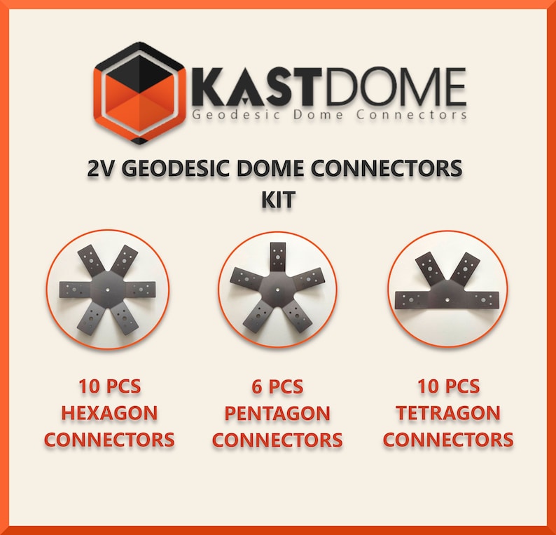 2V Geodesic Dome Connector Kit: DIY Steel Frame for Greenhouses ...