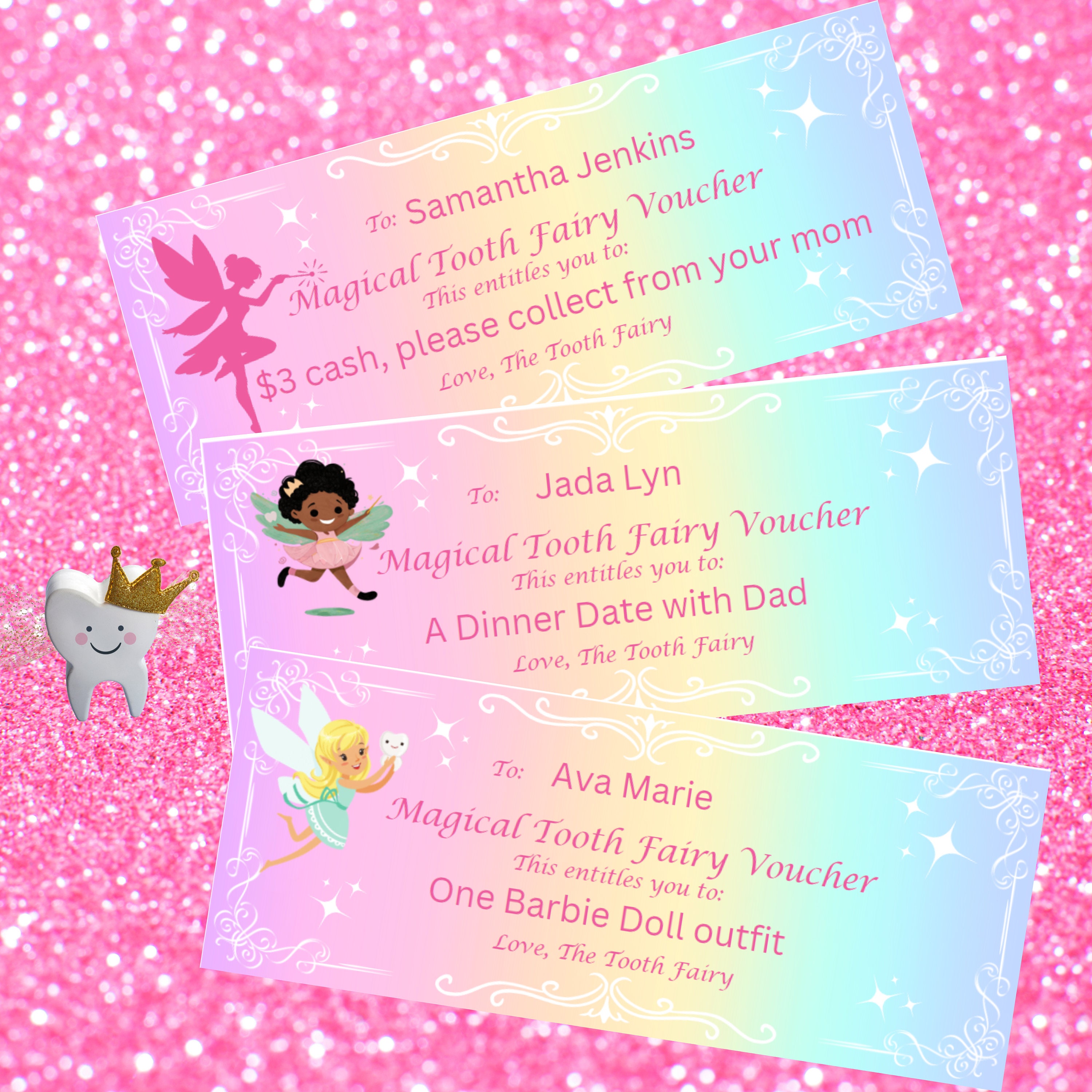 PRINTABLE Tooth Fairy Note Voucher or Coupon From Tooth Fairy Letter ...
