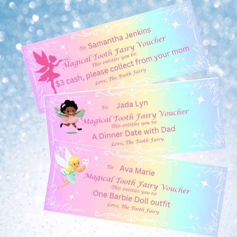 PRINTABLE Tooth Fairy Note Voucher or Coupon From Tooth Fairy Letter ...