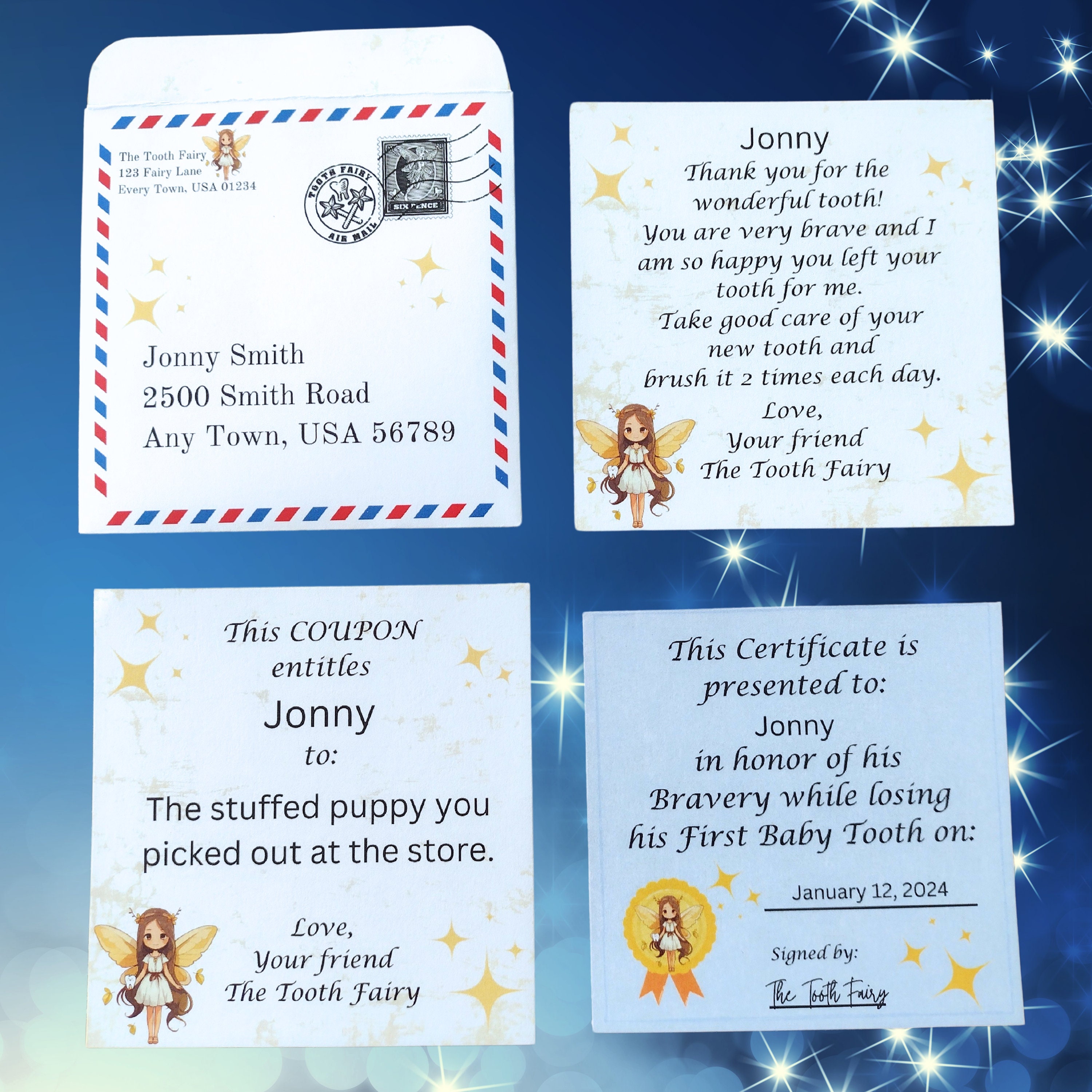 PRINTABLE Tooth Fairy Letter From Tooth Fairy Note Tooth Fairy Receipt ...