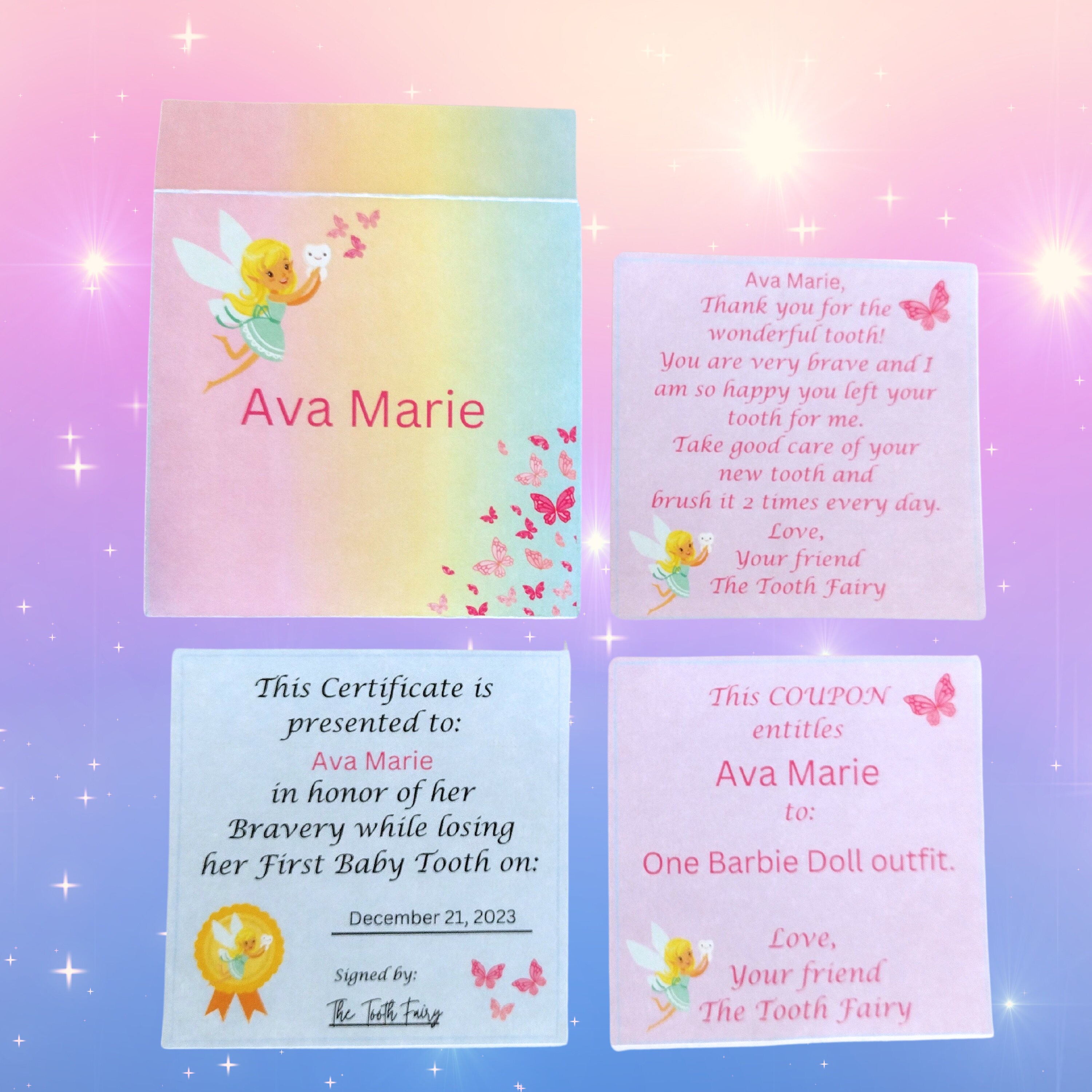PRINTABLE Tooth Fairy Letter From Tooth Fairy Note Tooth Fairy Receipt ...