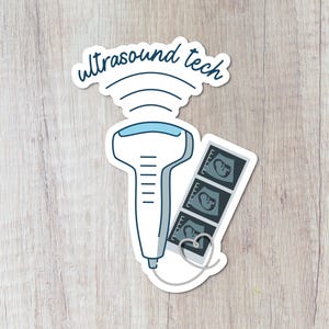 Ultrasound Tech Durable & Glossy Sticker for Sonographers, Waterproof, for Water Bottles, Laptops, Notebooks and More