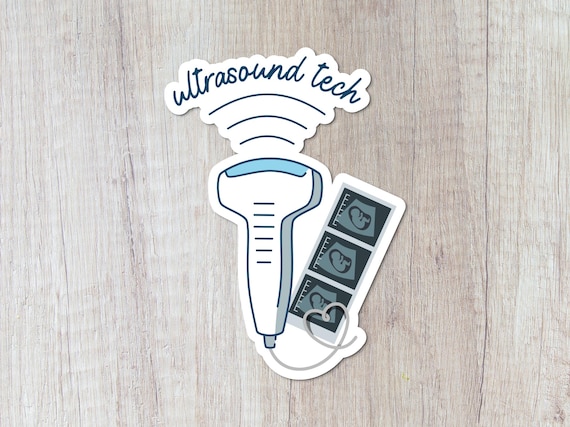 Ultrasound Tech Durable & Glossy Sticker for Sonographers, Waterproof, for Water Bottles, Laptops, Notebooks and More