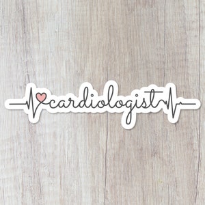 Durable & Glossy Cardiologist Water Bottle Sticker, Waterproof, Medical, Heartbeat