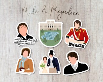 1995 Pride and Prejudice Part 2 Durable & Glossy Stickers, 8 Pieces