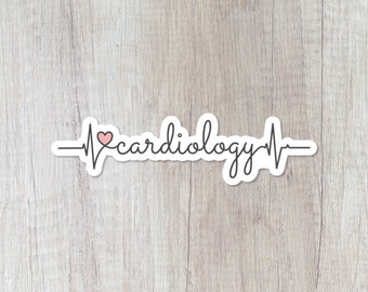 Durable & Glossy Cardiology Water Bottle Sticker, Waterproof, Medical, Heartbeat