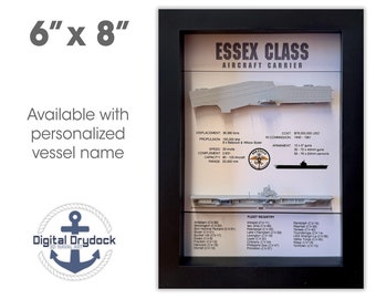 Essex Class Display Shadow Box, 6" x 8", Black