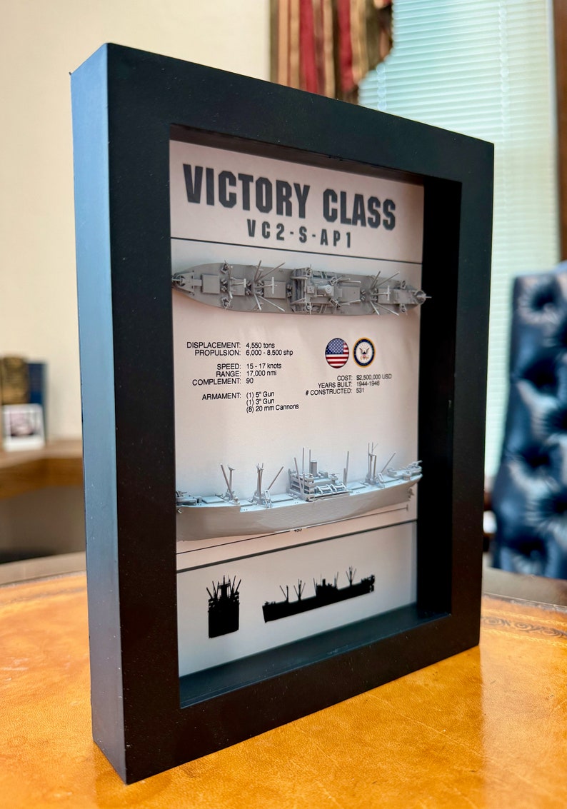 Victory Ship Memorial Display Shadow Box, 6