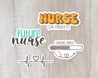 Durable & Glossy Future Nurse Stickers for Nursing Students, Waterproof, for Water Bottles, Laptops, Notebooks and More