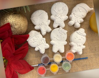 Gingerbread Family Painting Kit: Christmas Kids Activity