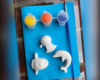 Under The Sea Theme - Plaster Paint Kit - Birthday Gift - Party Favor - Party Bag