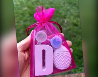 3 or 6 Bags Easter Basket Filler (Initial + Easter Shape) -  Painting  Kit - Easter Party Activity