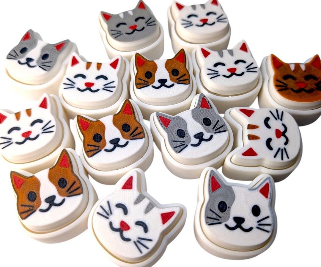 Click Fidget Cat Cat Face Fidget Clicker: Tactile Sensory Toy, Party Favor, Stocking ...