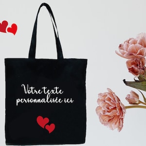 Personalisierte schwarze Tragetasche 35x41cm als Geburtstagsgeschenk, Muttertag, alle Anlässe Weihnachten