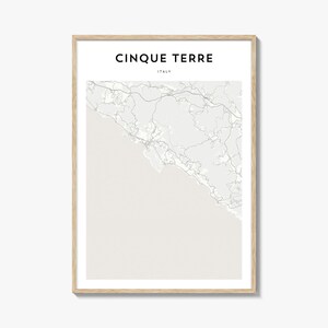 Kaartposter Cinque Terre, kaartprint Cinque Terre, Cinque Terre reizen kunst aan de muur, gepersonaliseerde kaart Cinque Terre, Italië