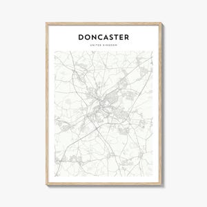Doncaster Map Poster, Doncaster Kartendruck, Doncaster Reisewandkunst, Doncaster personalisierte Karte, Vereinigtes Königreich