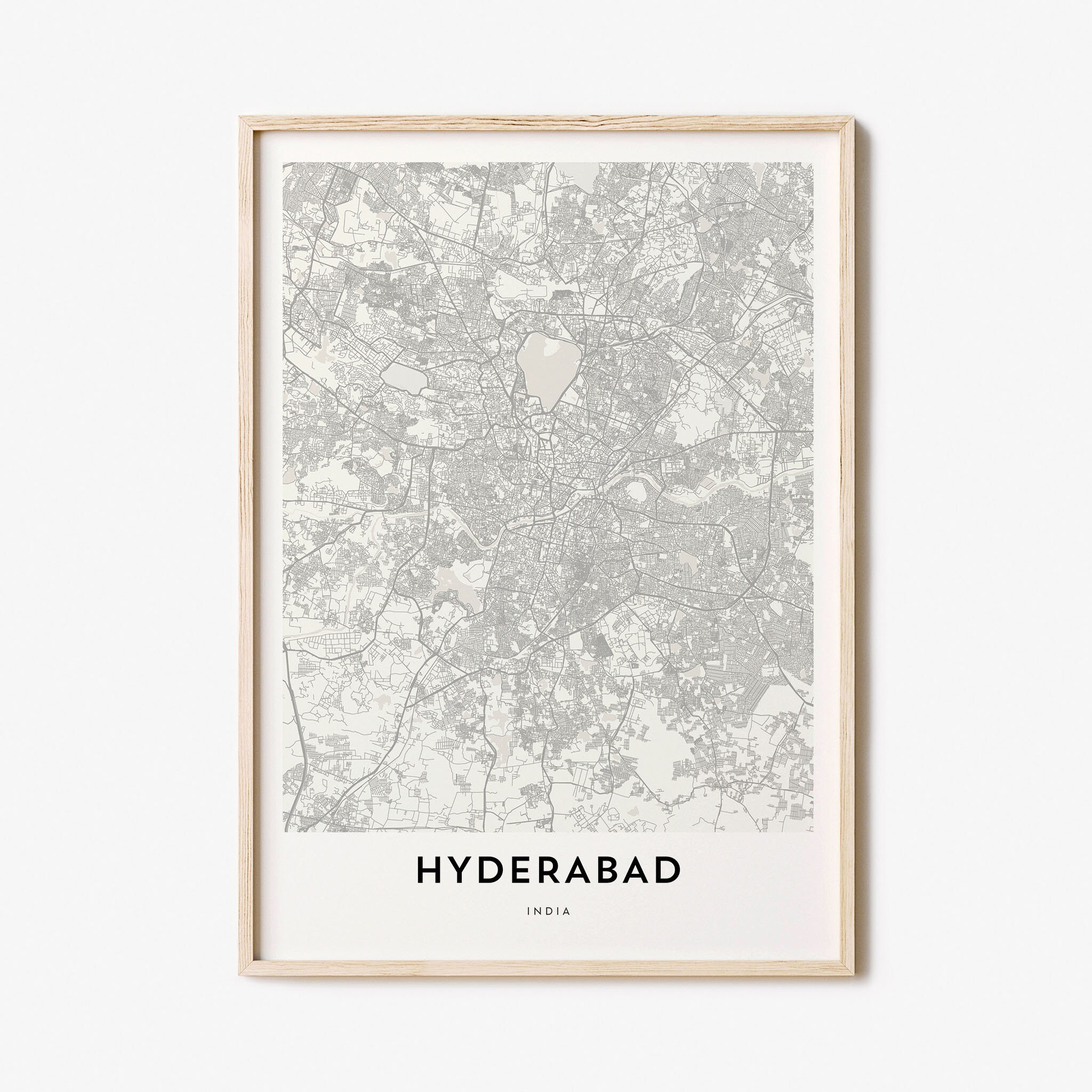 Map of Hyderabad, Hyderabad Map Print, Hyderabad Map Poster, City Map