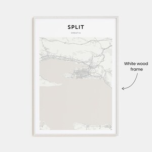 Split Map Poster, Split Map Print, Split Travel Wall Art, Split ...