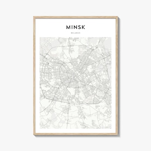Minsk Map Poster, Minsk Map Print, Minsk Travel Wall Art, Minsk Personalized Map, Belarus