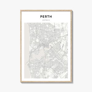 Pôster de mapa de Perth, impressão de mapa de Perth, arte de parede de viagem de Perth, mapa personalizado de Perth, Austrália