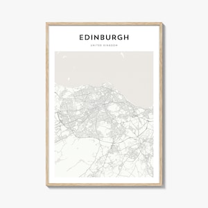 Edinburgh Map Print, United Kingdom Poster, Scotland Wall Art, Auld Reekie Custom Street Decor