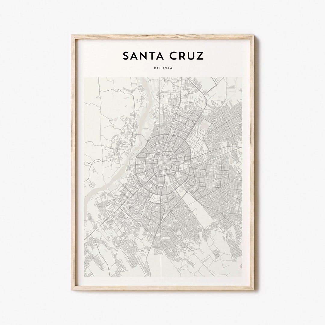 Santa Cruz Map Poster, Santa Cruz Map Print, Santa Cruz Personalized