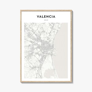 Valenien Spanien Karte Poster, Valenien Karte Drucken, Valenien Reisewandkunst, Valeniens personalisierte Karte,
