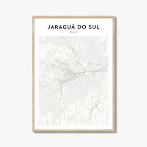 Cartel del mapa de Jaragua do Sul, Impresión de mapas de Jaragua do Sul, Arte de pared de viaje de Jaragua do Sul, Mapa personalizado de Jaragua do Sul, Brasil