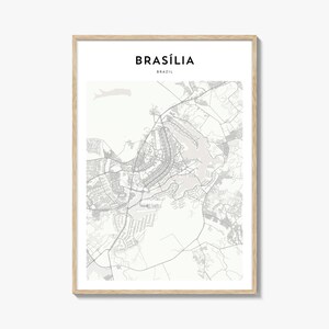 Brasilia Karte Poster, Brasilia Karte Druck, Brasilia Reise Wandkunst, Brasilia personalisierte Karte, Brasilien