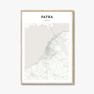 Patras Karte Poster, Patras Karte drucken, Patras Reisewandkunst, Patras personalisierte Karte, Griechenland