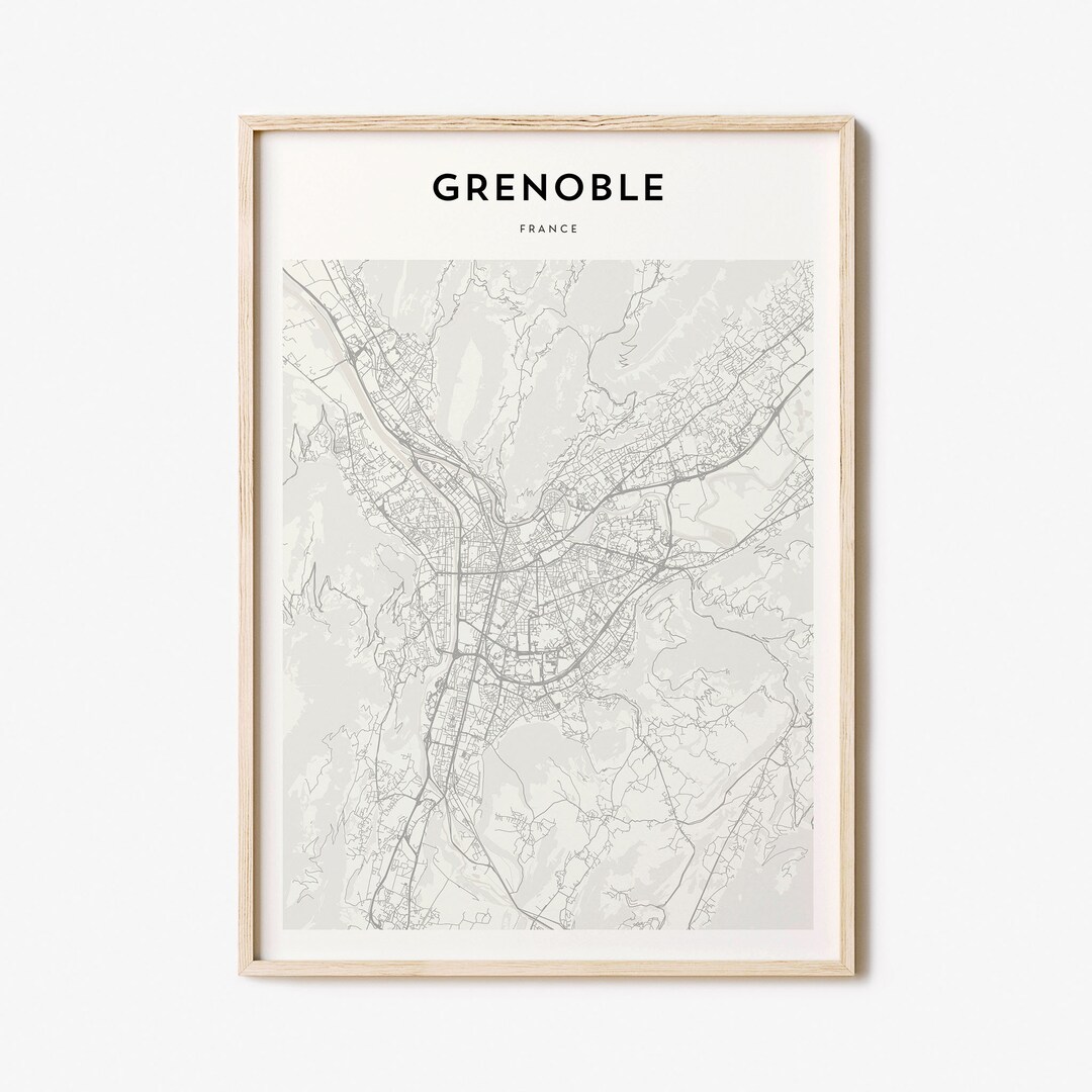 Grenoble Map Poster, Grenoble Map Print, Grenoble Personalized Map Art ...