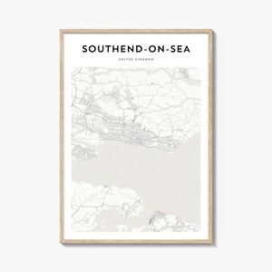Southend-on-Sea Karte Poster, Southend-on-Sea Karte Druck, Southend-on-Sea Reisewandkunst, Southend-on-Sea personalisierte Karte, Vereinigtes Königreich