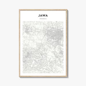 Jawa Map Poster, Jawa Map Print, Jawa Travel Wall Art, Jawa Personalized Map, Indonesia