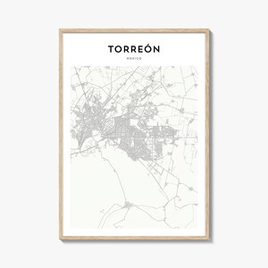Pôster do mapa de Torreon, impressão de mapa de Torreon, arte de parede de viagem de Torreon, mapa personalizado de Torreon, México